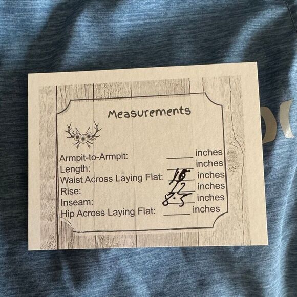 Hurley Medium Blue Pull On String Elastic Waist Hybrid Walk Shorts SZ S #2503 - Picture 14 of 16